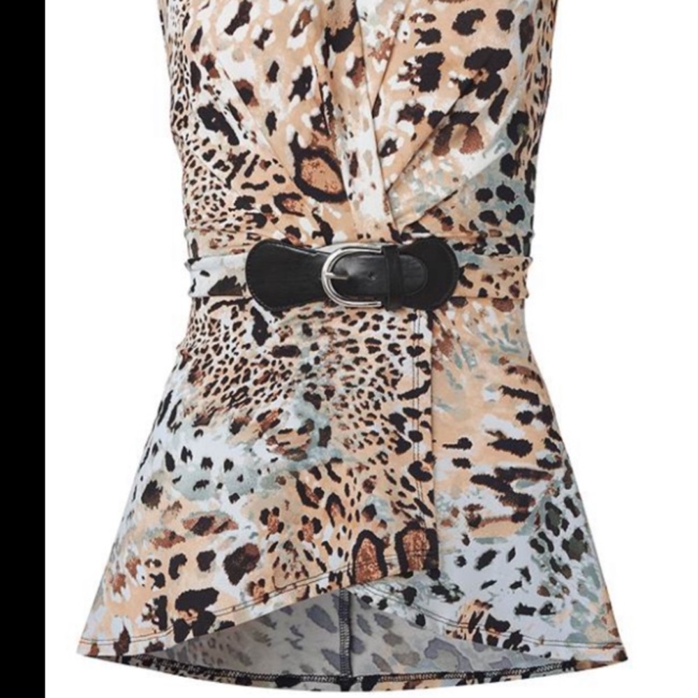 Animal print with non functional belted top in front size 2X NWT Brown multi - Picture 7 of 8